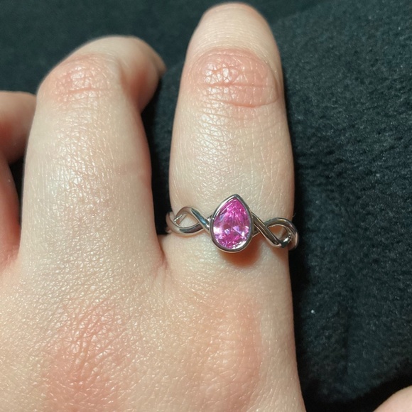 Barbie of Swan Lake Odette Ring with Pink Tourmaline CZ Crystal - Picture 4 of 6